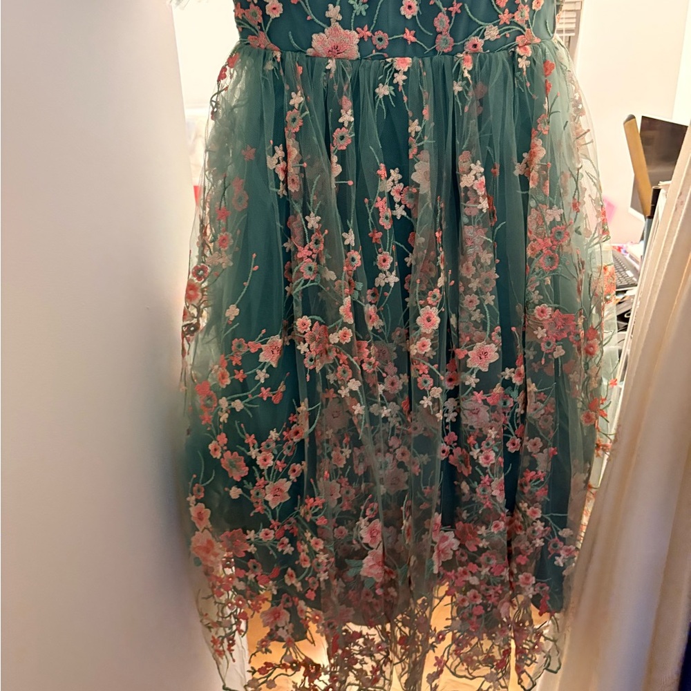 JessaKae Green Floral Prom Dress - Picture 10 of 11